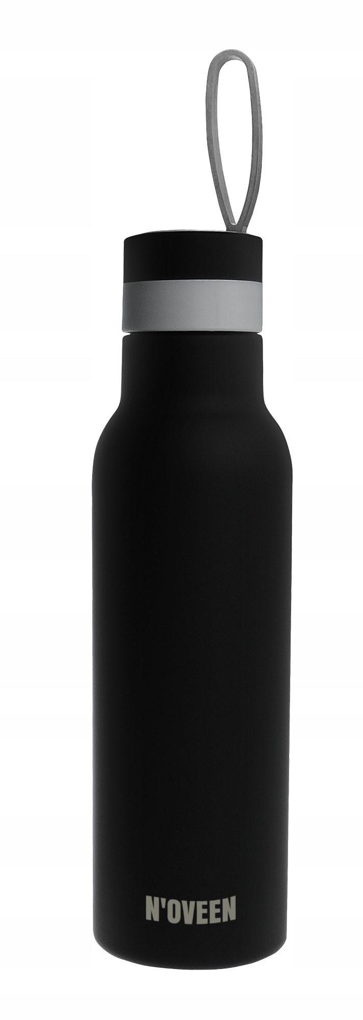Stylová černá termoláhev N'oveen TB150 Black Satin s praktickým úchytem pro snadné přenášení