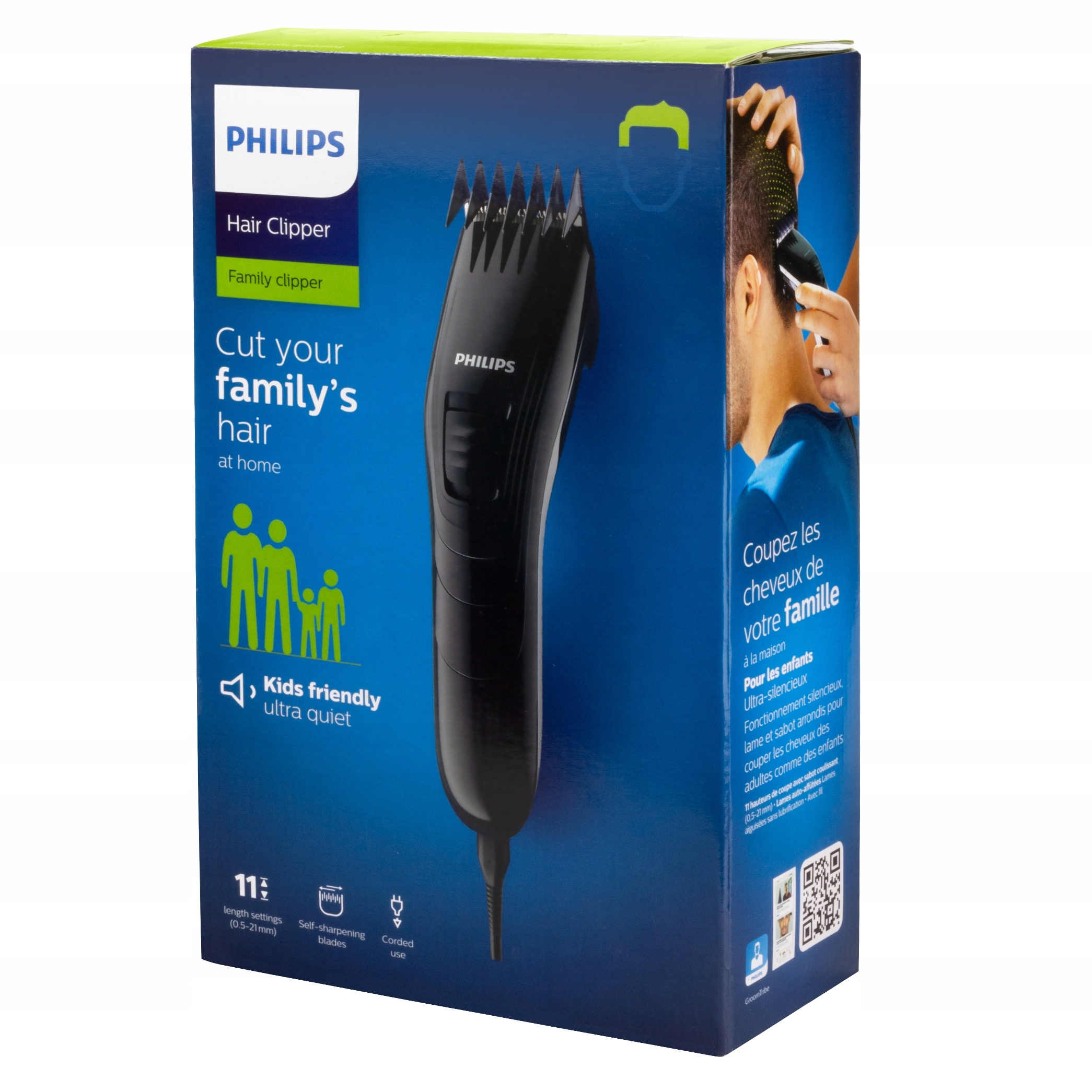 Elegantní černý design strojku Philips QC5115/15