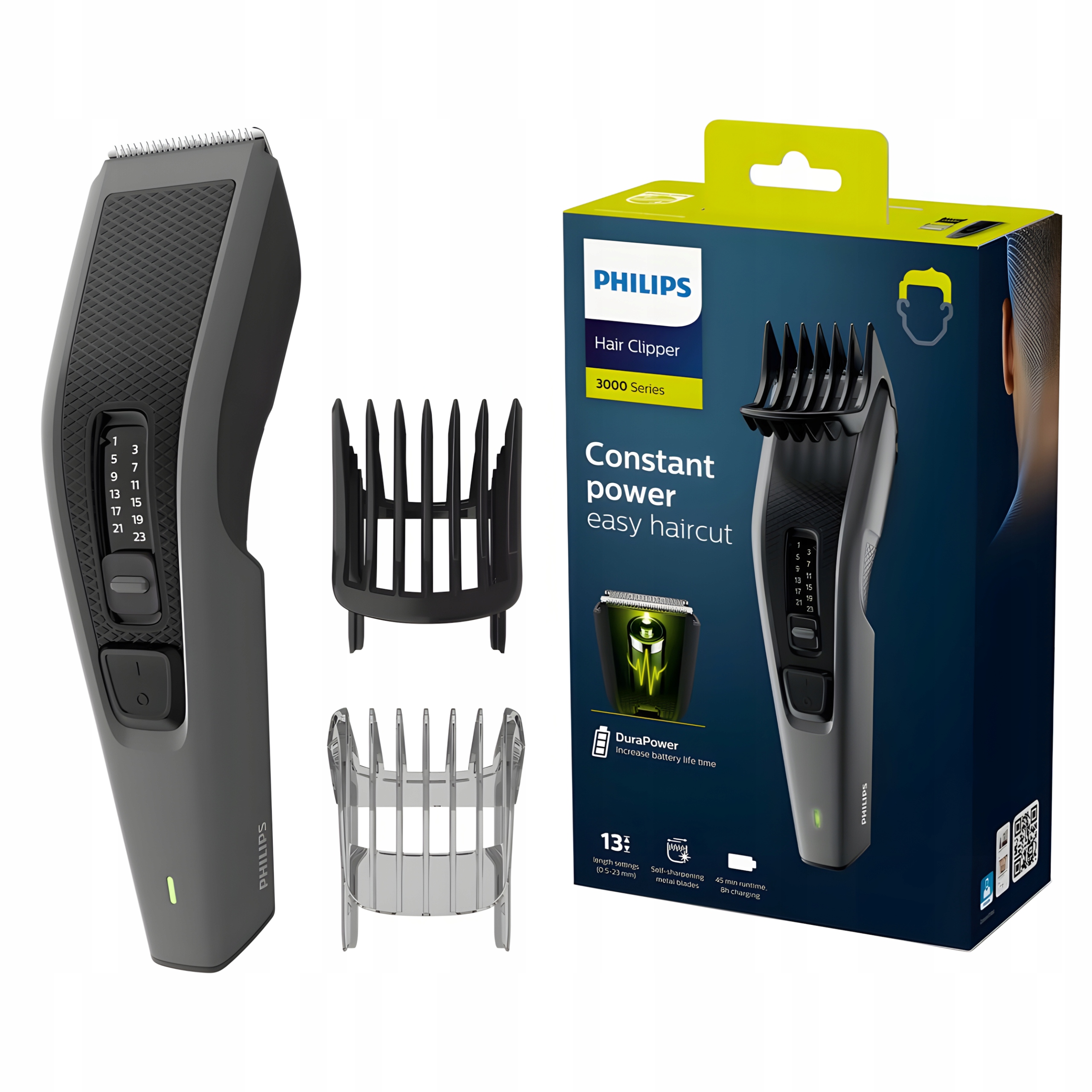 Zastřihovač vlasů a vousů Philips řady 3000 s nastavitelným hřebenem