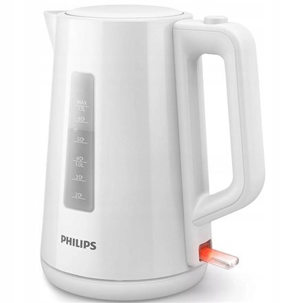 Detailní pohled na ergonomické madlo a víko konvice Philips