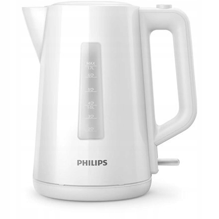Bílá rychlovarná konvice Philips Series 3000 v moderní kuchyni