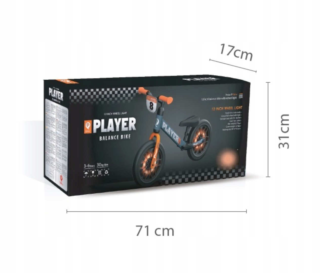 Stabilní dětské odrážedlo QPlay Player s nosností do 30 kg