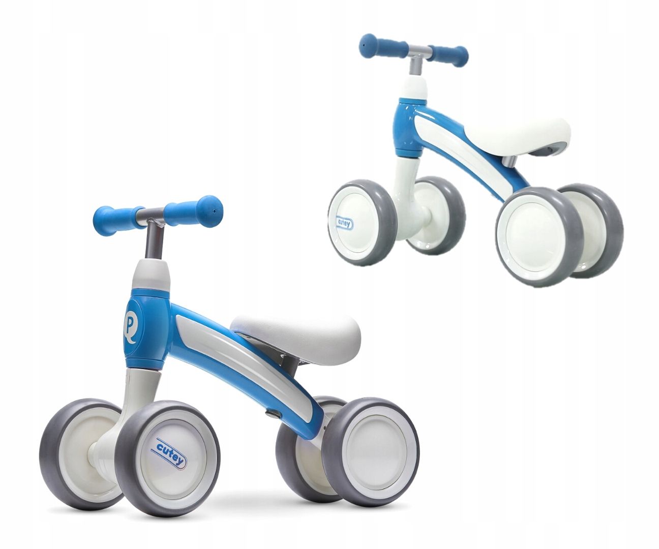 Kompaktní modré dětské odrážedlo Qplay Cutey Blue pro chlapce od 12 měsíců