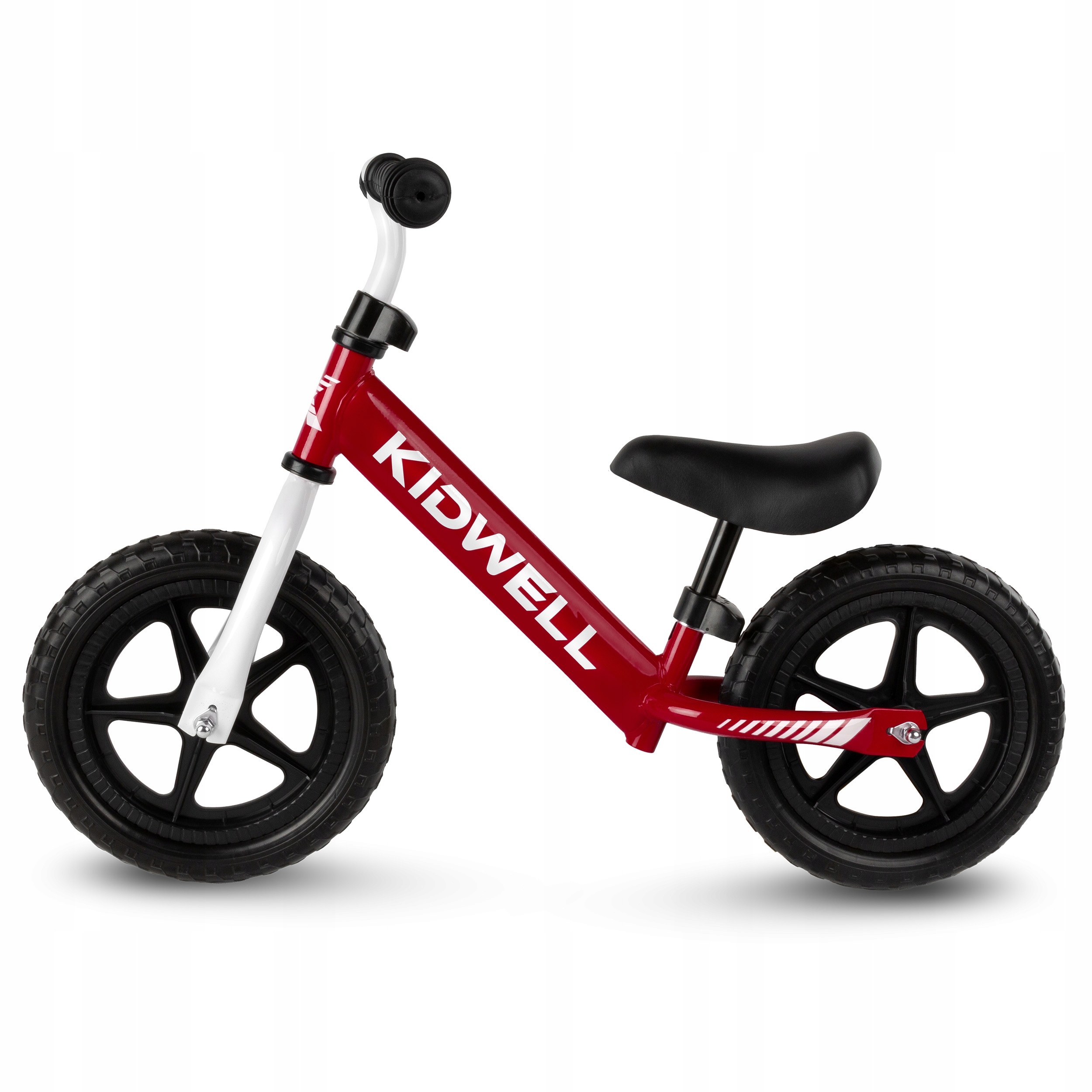 Detail červeného dětského odrážedla Kidwell REBEL Red pro výuku rovnováhy