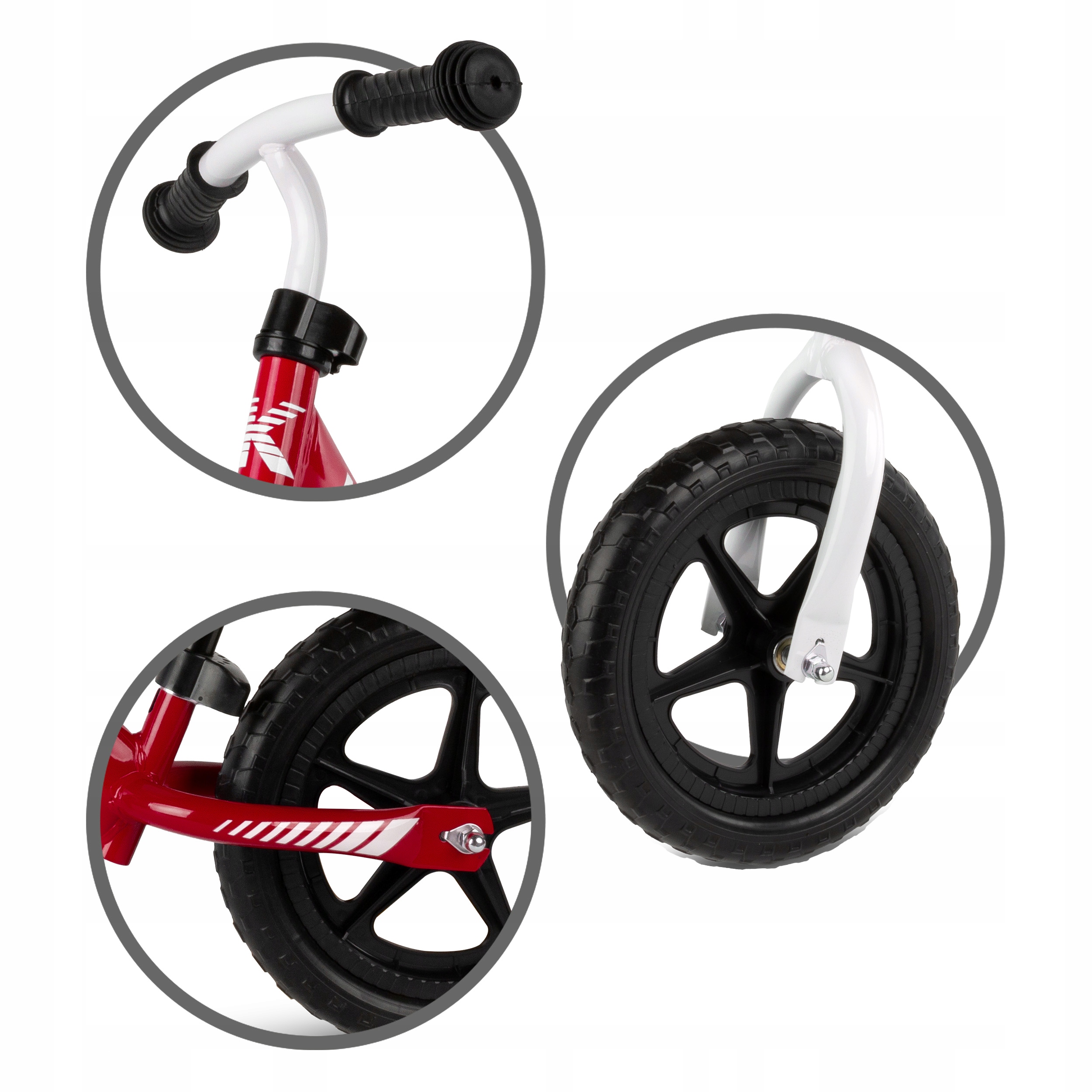 Sklopná řídítka a ergonomické prvky odrážedla Kidwell REBEL Red