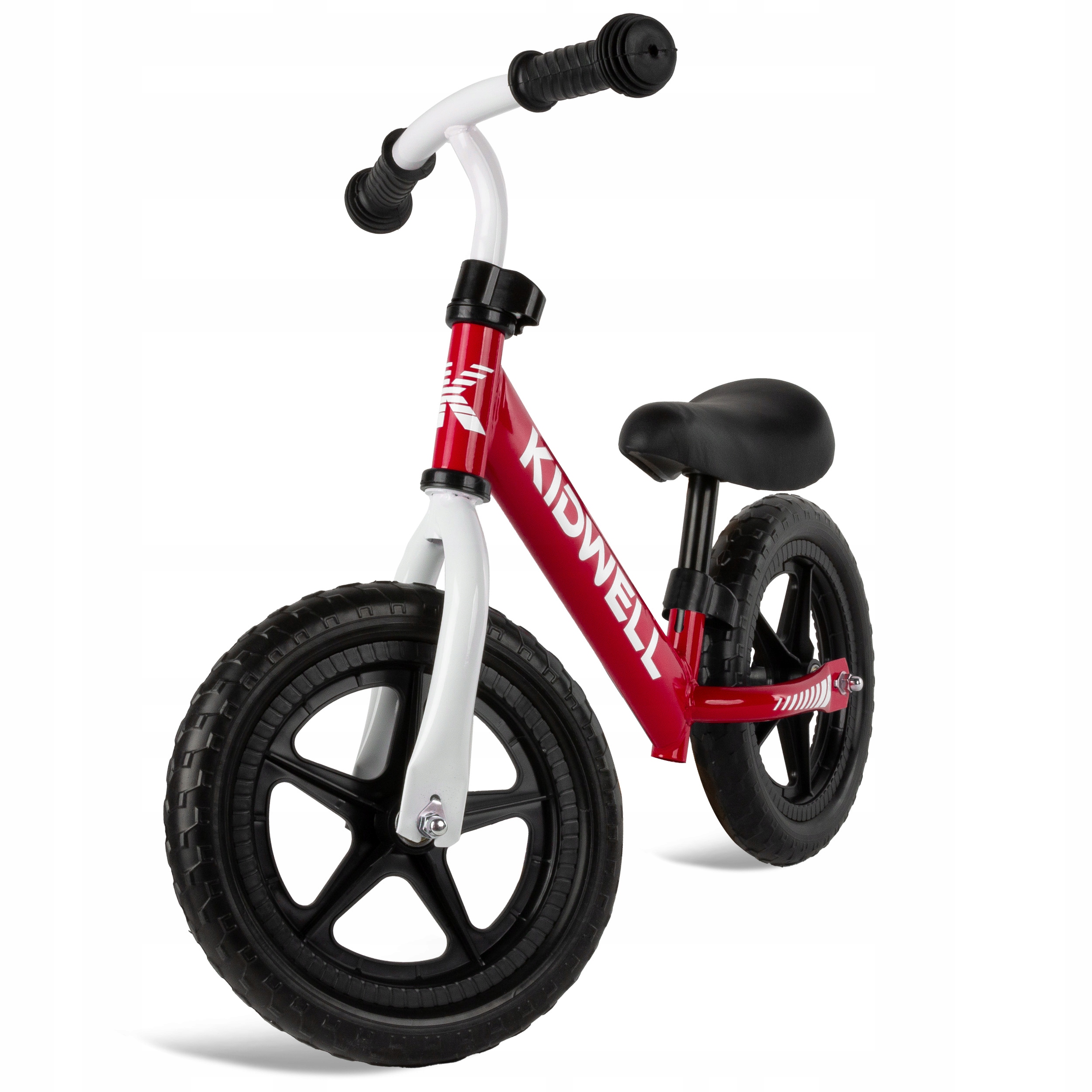 Nastavitelné sedlo a řídítka odrážedla Kidwell REBEL Red pro děti od 80 do 120 cm