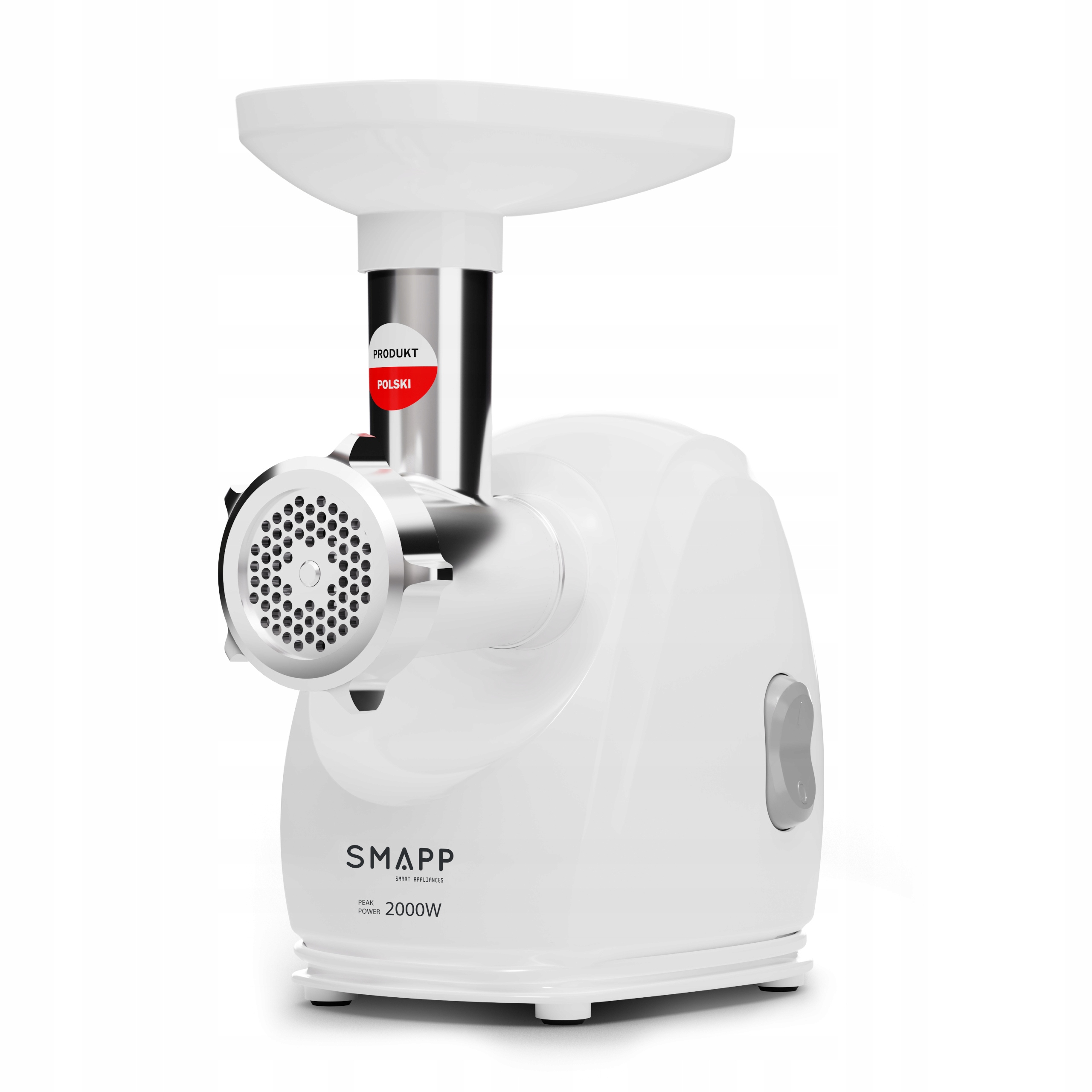 Bílý elektrický mlýnek na maso SMAPP 489.8 s vysokým výkonem 2000 W