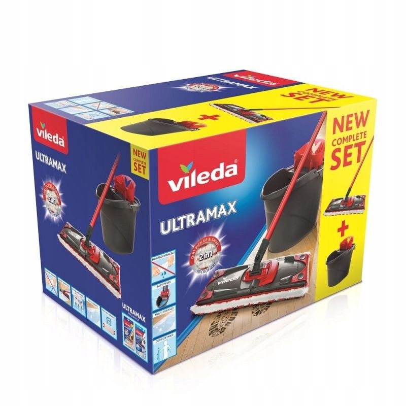 Vileda Sada UltraMax BOX Mop Plochý + Kbelík – celková sada s kbelíkem a mopem model CH-8765