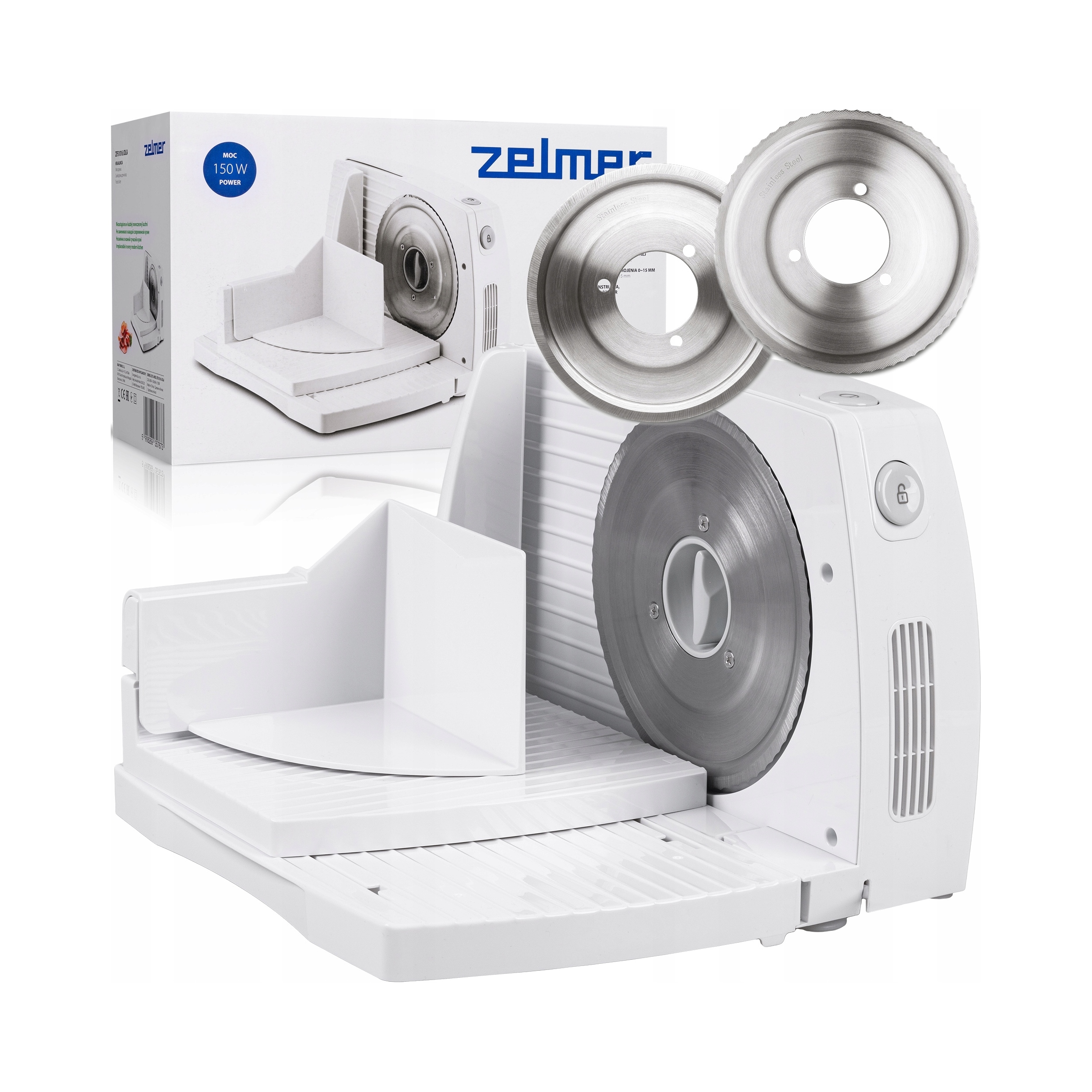 Bílý elektrický domácí kráječ Zelmer ZFS 1017 Alicja