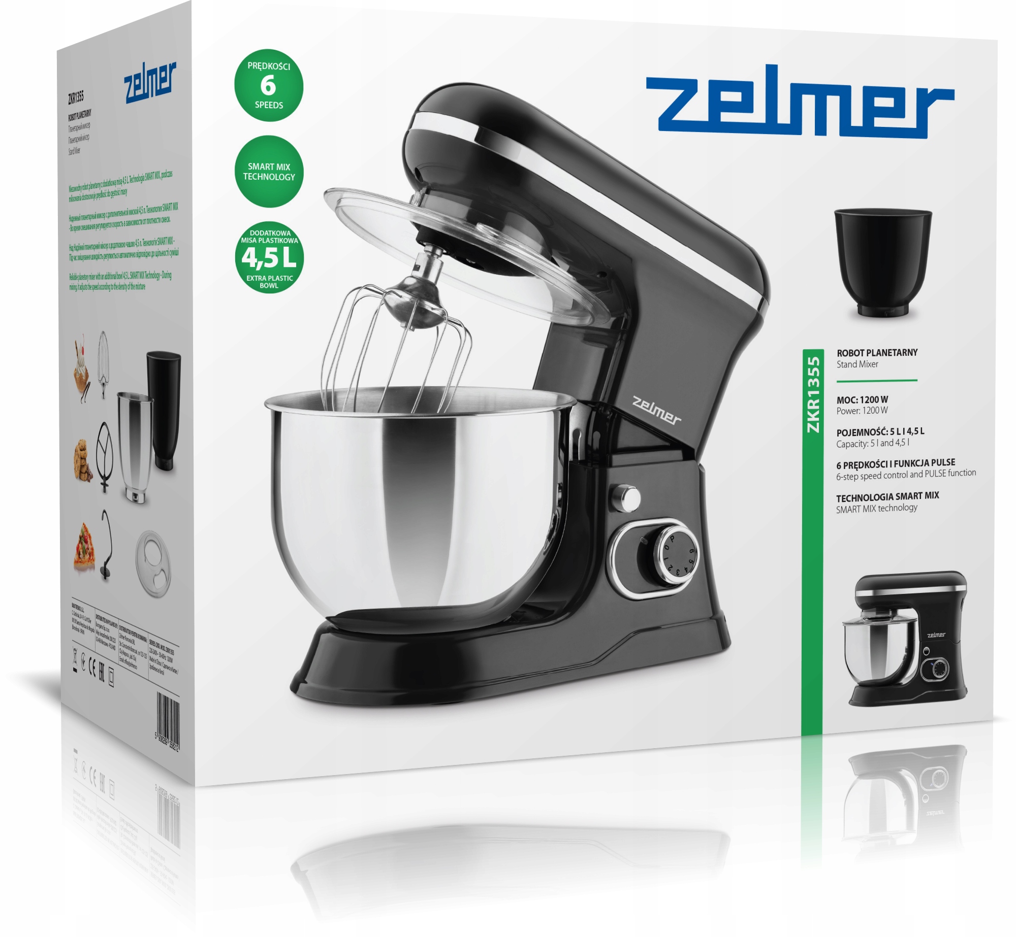 Kuchyňský planetární robot Zelmer ZKR1355 v černém provedení