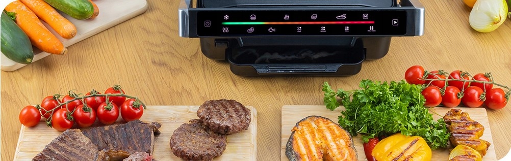 Velká grilovací plocha elektrického grilu Zelmer
