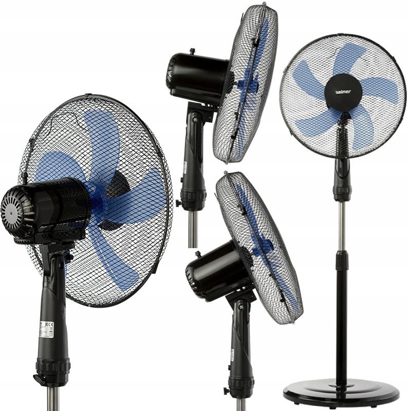 Tichý stojanový podlahový ventilátor Zelmer ZSF1410 v černo-modrém provedení