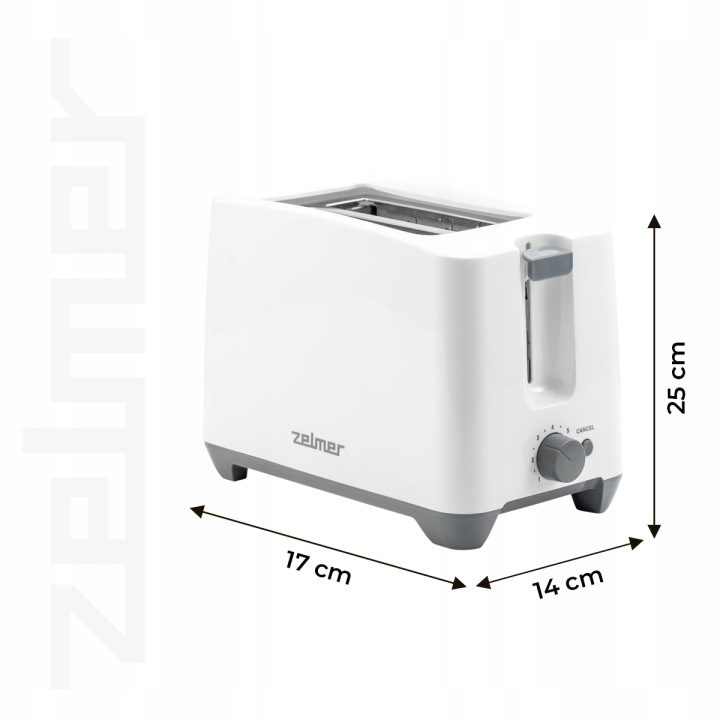 Detail ovládacího panelu a kontrolky toustovače Zelmer ZTS7386