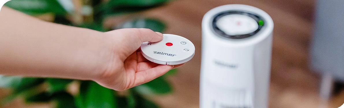 Štíhlá konstrukce sloupového ventilátoru Zelmer s celkovou výškou 75 cm