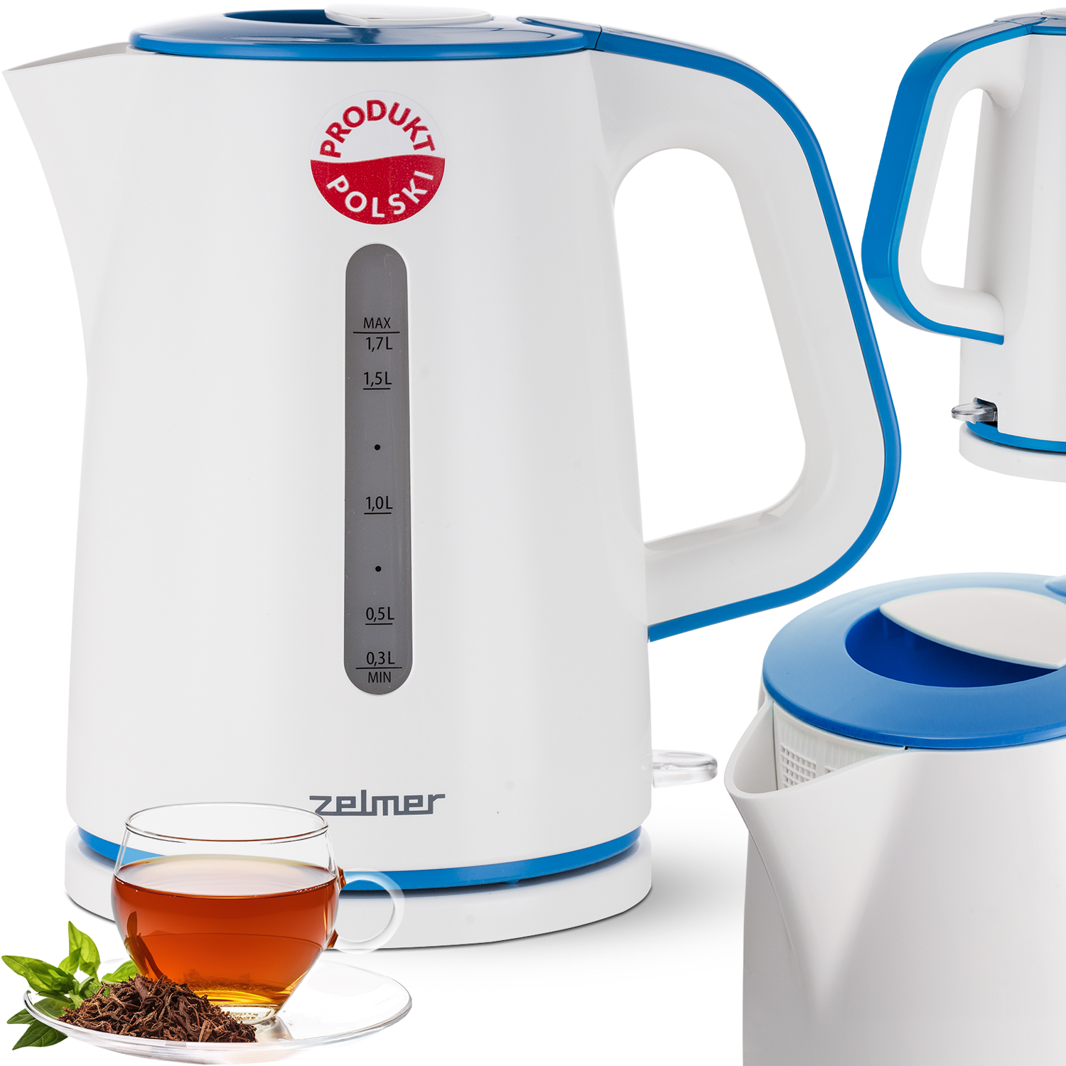 Elektrická varná konvice Zelmer ZCK7620B 2200 W 1,7 l bílá - celkový pohled