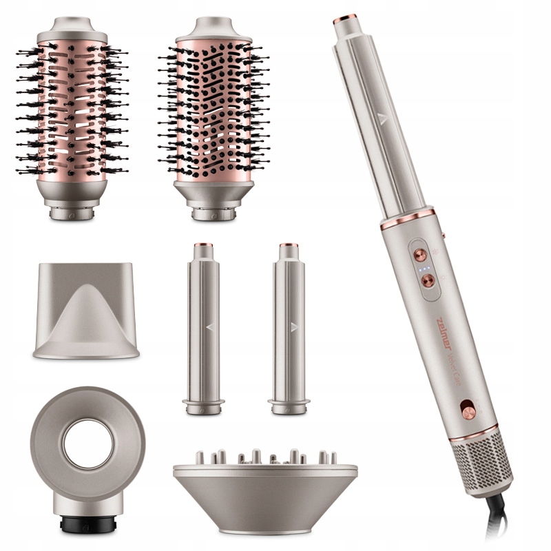 Luxusní zlato-růžový multifunkční kulmofén Zelmer ZHL1450 s moderním ergonomickým tělem