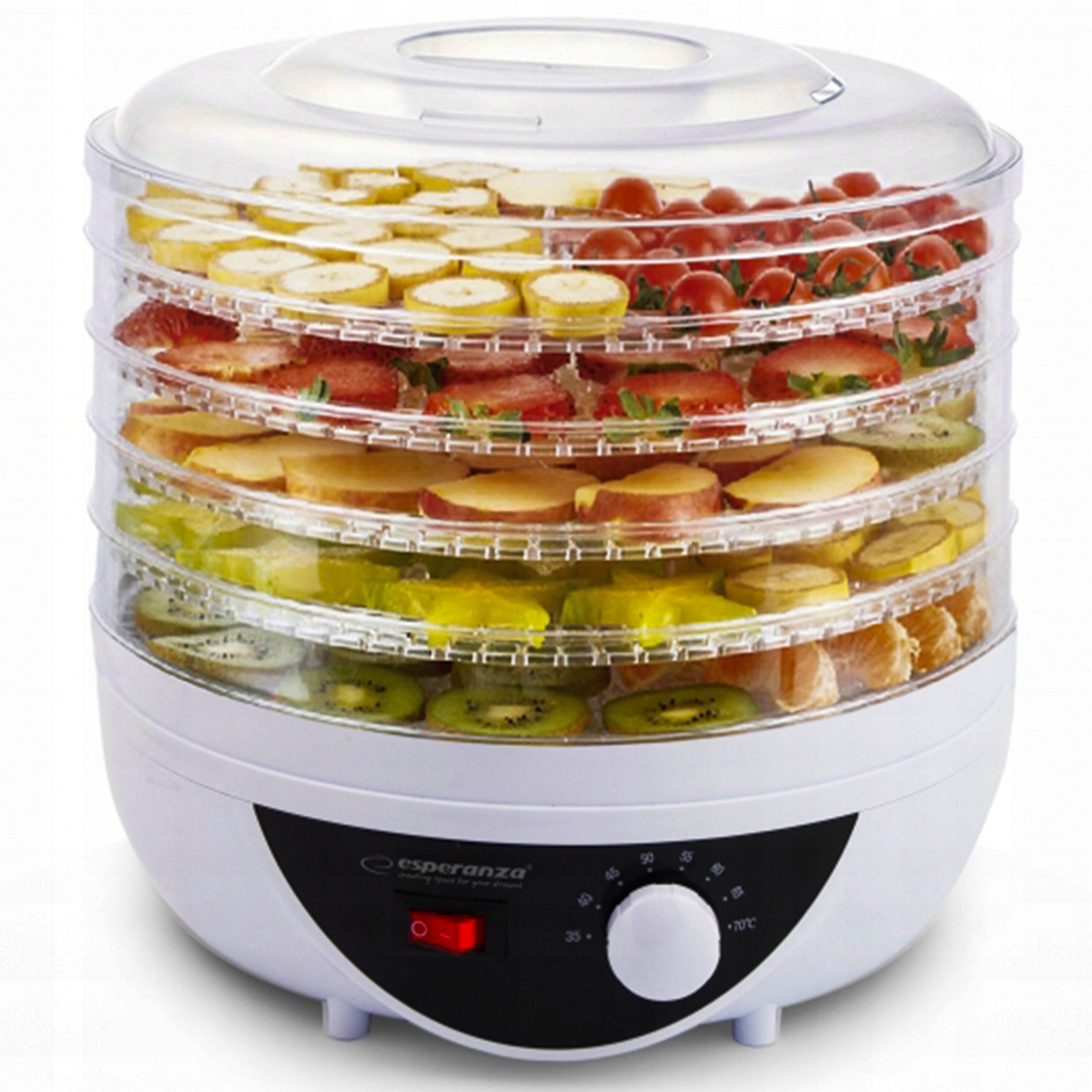 Velká výkonná sušička hub ovoce zeleniny bylin 250W 5 sit 8 programů Esperanza Chanterelles