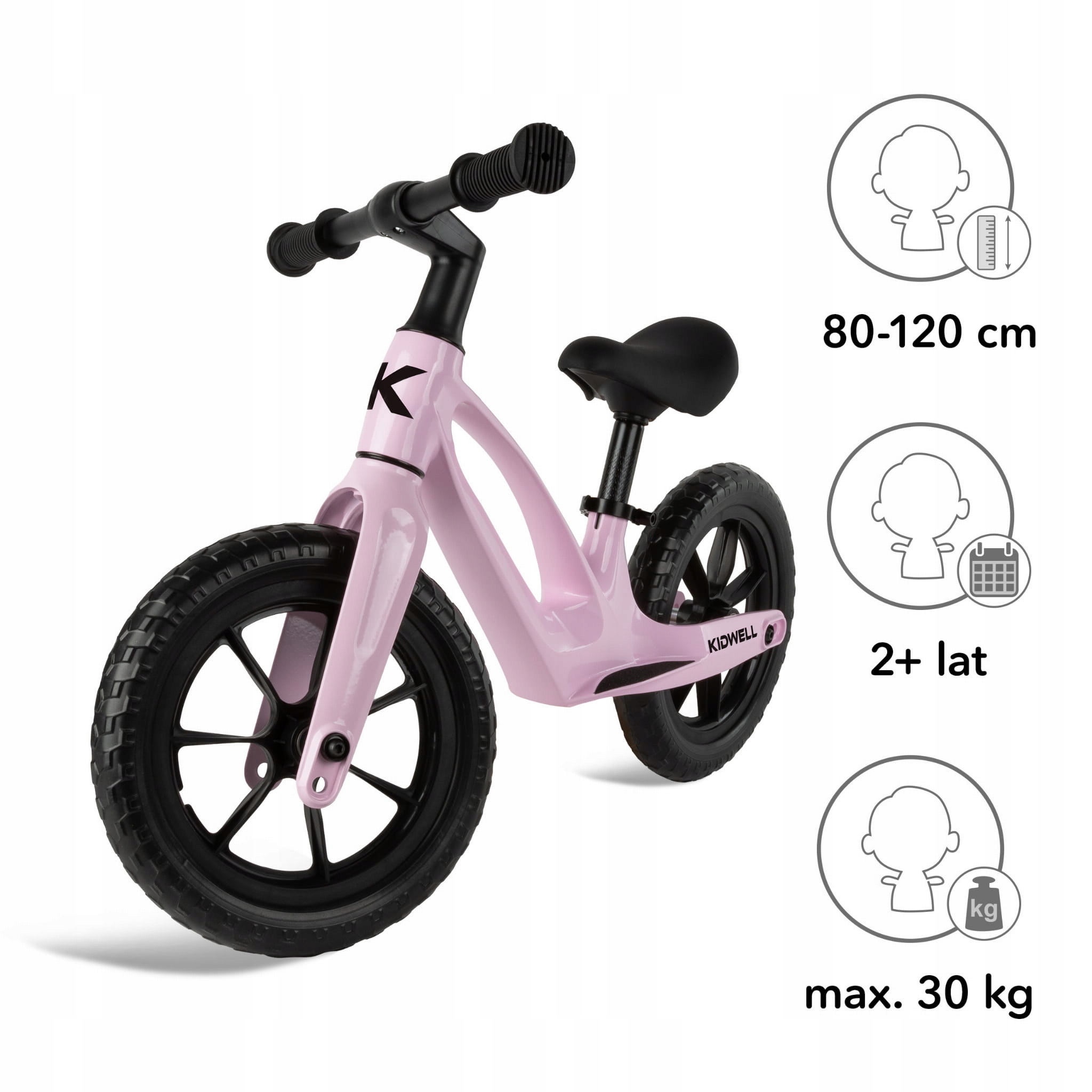 Detail lehké hořčíkové konstrukce odrážedla Kidwell VITO Pink