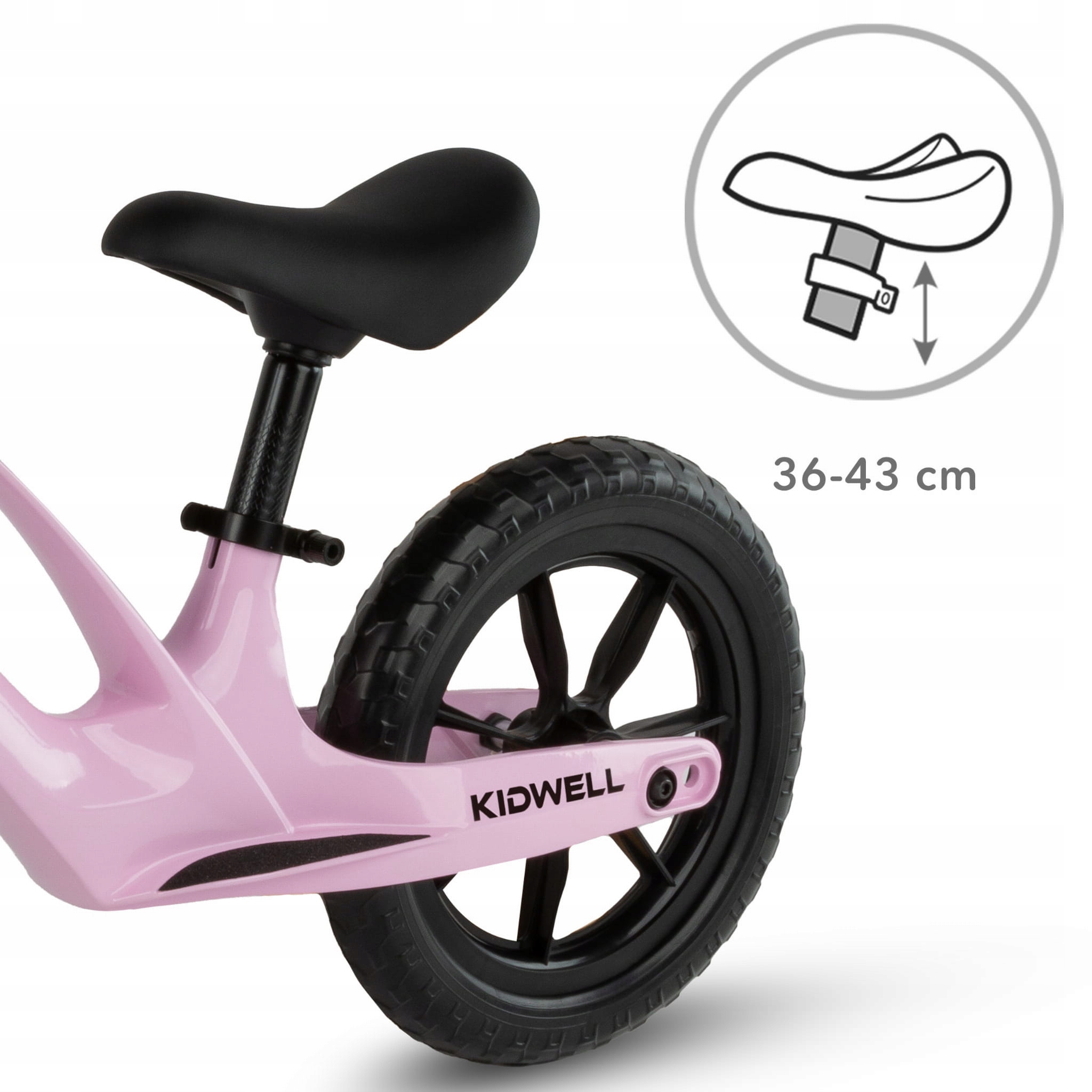 Kompaktní růžové odrážedlo Kidwell VITO s bezúdržbovými kola z EVA pěny
